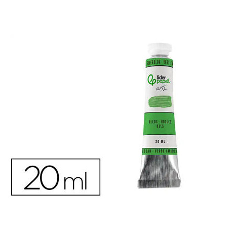 PINTURA AL OLEO LIDERPAPEL TUBO DE ALUMINIO DE 20 ML COLOR VERDE ESMERALDA