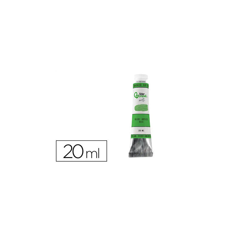 PINTURA AL OLEO LIDERPAPEL TUBO DE ALUMINIO DE 20 ML COLOR VERDE ESMERALDA