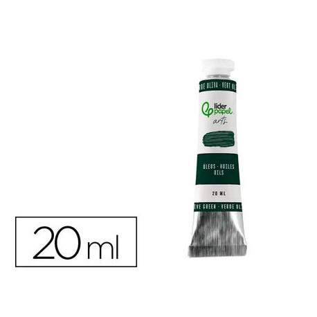 PINTURA AL OLEO LIDERPAPEL TUBO DE ALUMINIO DE 20 ML COLOR VERDE OLIVA
