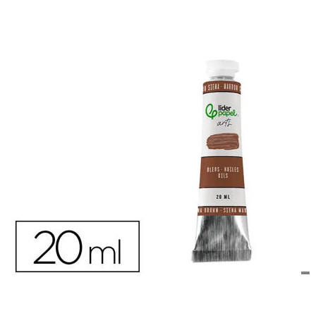 PINTURA AL OLEO LIDERPAPEL TUBO DE ALUMINIO DE 20 ML COLOR MARRON SIENA
