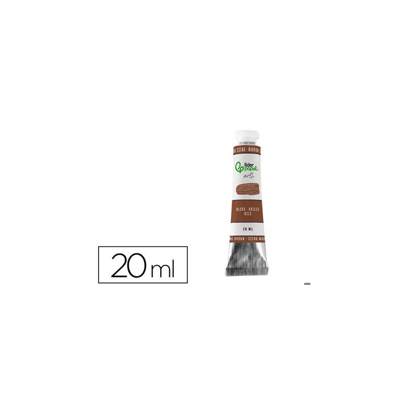 PINTURA AL OLEO LIDERPAPEL TUBO DE ALUMINIO DE 20 ML COLOR MARRON SIENA