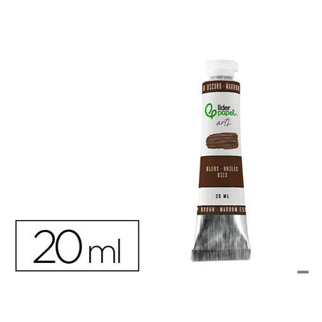 PINTURA AL OLEO LIDERPAPEL TUBO DE ALUMINIO DE 20 ML COLOR MARRON OSCURO
