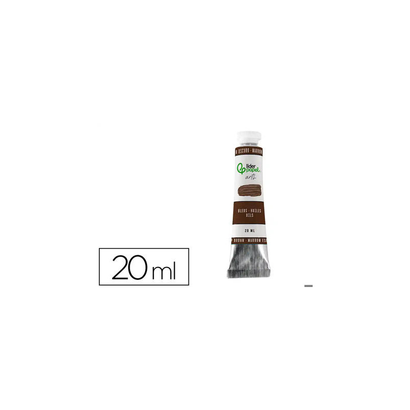 PINTURA AL OLEO LIDERPAPEL TUBO DE ALUMINIO DE 20 ML COLOR MARRON OSCURO