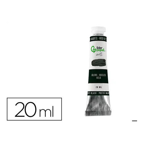 PINTURA AL OLEO LIDERPAPEL TUBO DE ALUMINIO DE 20 ML COLOR NEGRO MARFIL