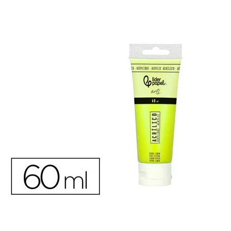 PINTURA ACRILICA LIDERPAPEL TUBO DE PLASTICO DE 60 ML COLOR VERDE LIMON