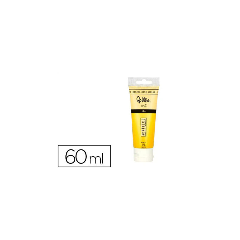 PINTURA ACRILICA LIDERPAPEL TUBO DE PLASTICO DE 60 ML COLOR AMARILLO