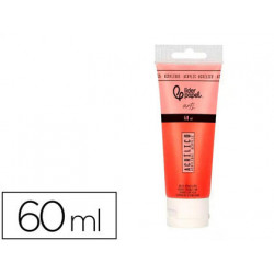 PINTURA ACRILICA LIDERPAPEL TUBO DE PLASTICO DE 60 ML COLOR ROJO BERMELLON