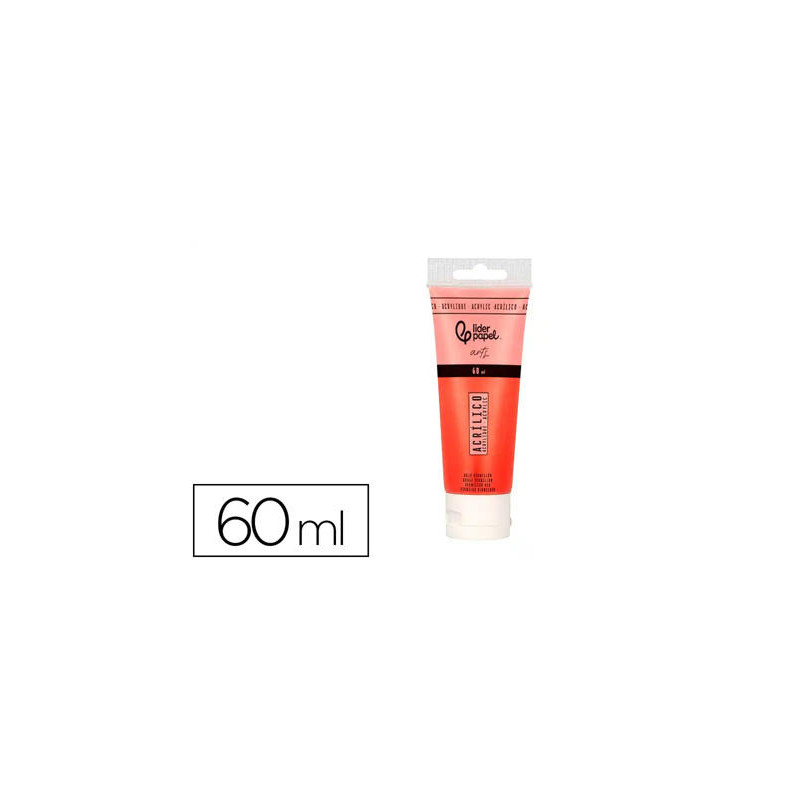 PINTURA ACRILICA LIDERPAPEL TUBO DE PLASTICO DE 60 ML COLOR ROJO BERMELLON
