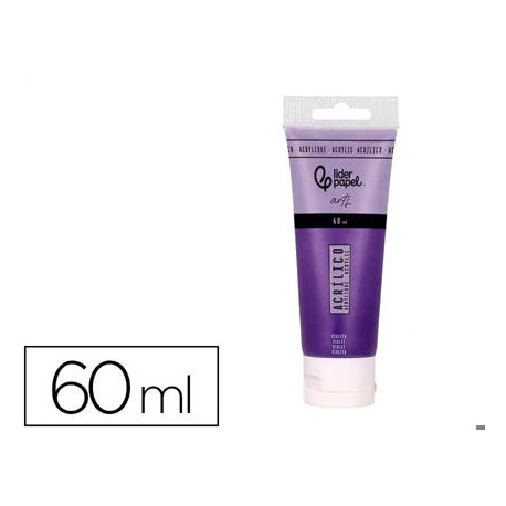 PINTURA ACRILICA LIDERPAPEL TUBO DE PLASTICO DE 60 ML COLOR VIOLETA