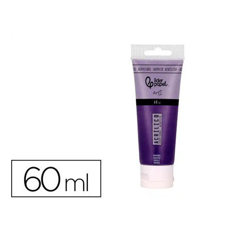 PINTURA ACRILICA LIDERPAPEL TUBO DE PLASTICO DE 60 ML COLOR PURPURA