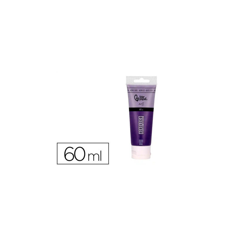 PINTURA ACRILICA LIDERPAPEL TUBO DE PLASTICO DE 60 ML COLOR PURPURA