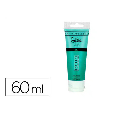 PINTURA ACRILICA LIDERPAPEL TUBO DE PLASTICO DE 60 ML COLOR VERDE TURQUESA