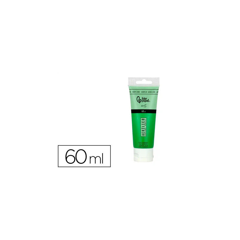 PINTURA ACRILICA LIDERPAPEL TUBO DE PLASTICO DE 60 ML COLOR VERDE PERMANENTE