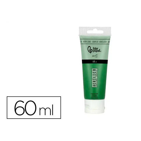 PINTURA ACRILICA LIDERPAPEL TUBO DE PLASTICO DE 60 ML COLOR VERDE OSCURO