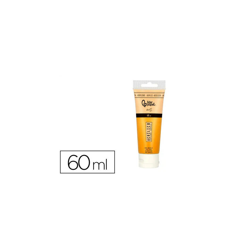 PINTURA ACRILICA LIDERPAPEL TUBO DE PLASTICO DE 60 ML COLOR OCRE AMARILLO