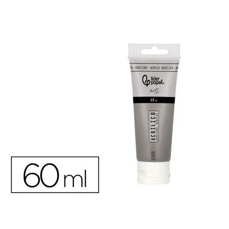 PINTURA ACRILICA LIDERPAPEL TUBO DE PLASTICO DE 60 ML COLOR GRIS