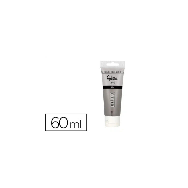 PINTURA ACRILICA LIDERPAPEL TUBO DE PLASTICO DE 60 ML COLOR GRIS
