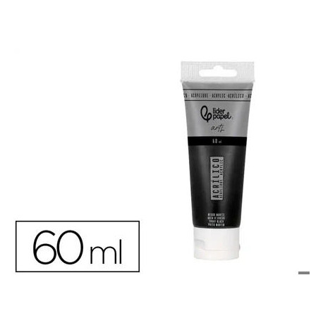 PINTURA ACRILICA LIDERPAPEL TUBO DE PLASTICO DE 60 ML COLOR NEGRO MARFIL