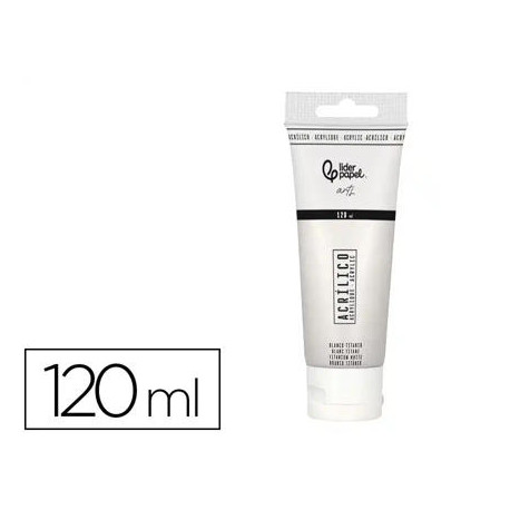 PINTURA ACRILICA LIDERPAPEL TUBO DE PLASTICO DE 120 ML COLOR BLANCO TITANIO