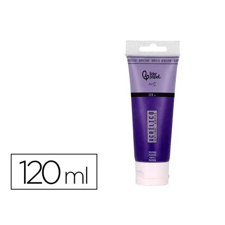 PINTURA ACRILICA LIDERPAPEL TUBO DE PLASTICO DE 120 ML COLOR PURPURA