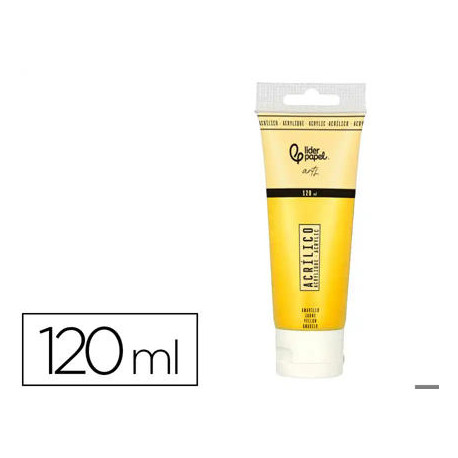 PINTURA ACRILICA LIDERPAPEL TUBO DE PLASTICO DE 120 ML COLOR AMARILLO
