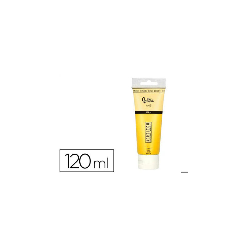 PINTURA ACRILICA LIDERPAPEL TUBO DE PLASTICO DE 120 ML COLOR AMARILLO
