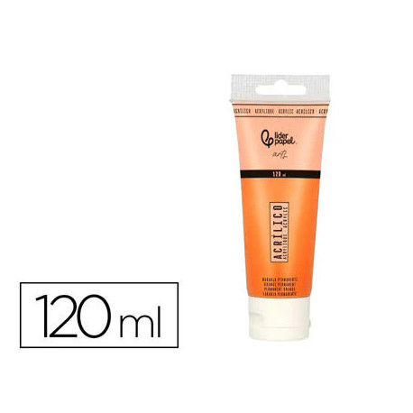 PINTURA ACRILICA LIDERPAPEL TUBO DE PLASTICO DE 120 ML COLOR NARANJA PERMANENTE