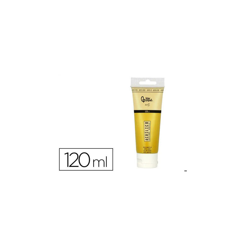 PINTURA ACRILICA LIDERPAPEL TUBO DE PLASTICO DE 120 ML COLOR OCRE AMARILLO