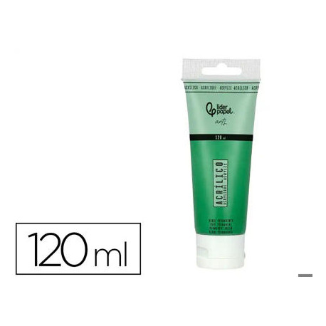 PINTURA ACRILICA LIDERPAPEL TUBO DE PLASTICO DE 120 ML COLOR VERDE PERMANENTE
