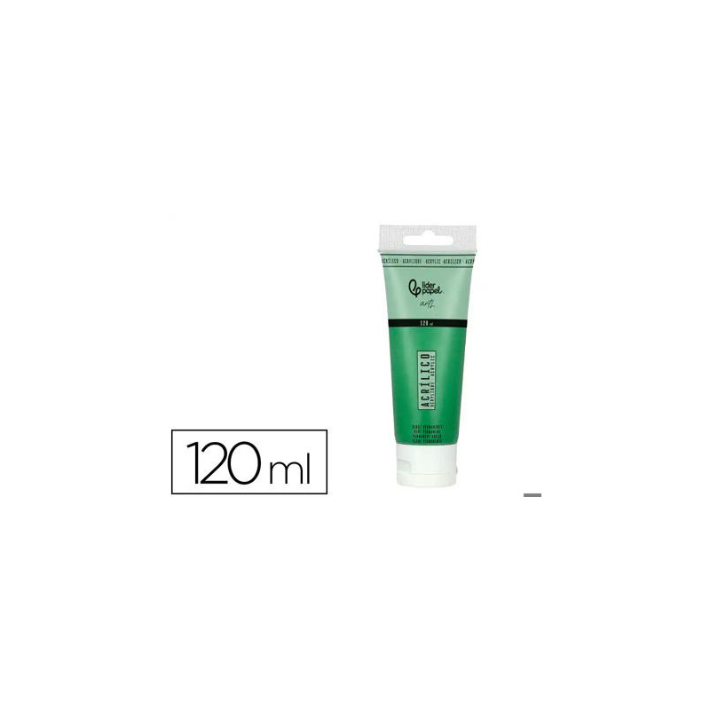 PINTURA ACRILICA LIDERPAPEL TUBO DE PLASTICO DE 120 ML COLOR VERDE PERMANENTE