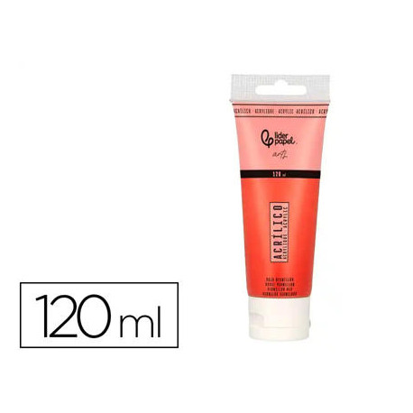 PINTURA ACRILICA LIDERPAPEL TUBO DE PLASTICO DE 120 ML COLOR ROJO BERMELLON