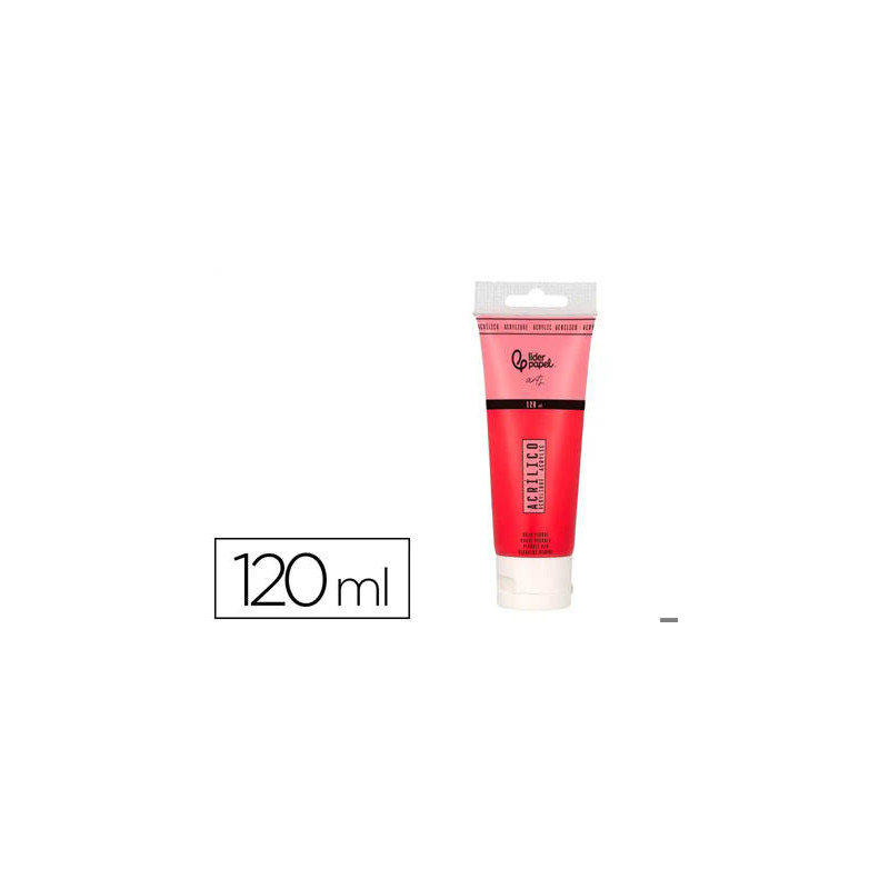 PINTURA ACRILICA LIDERPAPEL TUBO DE PLASTICO DE 120 ML COLOR ROJO PIRROL