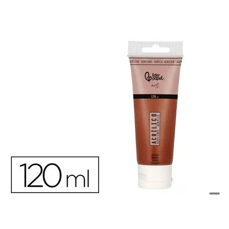 PINTURA ACRILICA LIDERPAPEL TUBO DE PLASTICO DE 120 ML COLOR MARRON