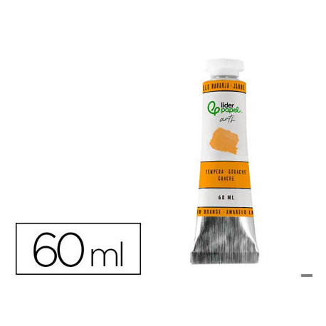 PINTURA GOUACHE/TEMPERA LIDERPAPEL TUBO DE ALUMINIO DE 60 ML COLOR AMARILLO NARANJA
