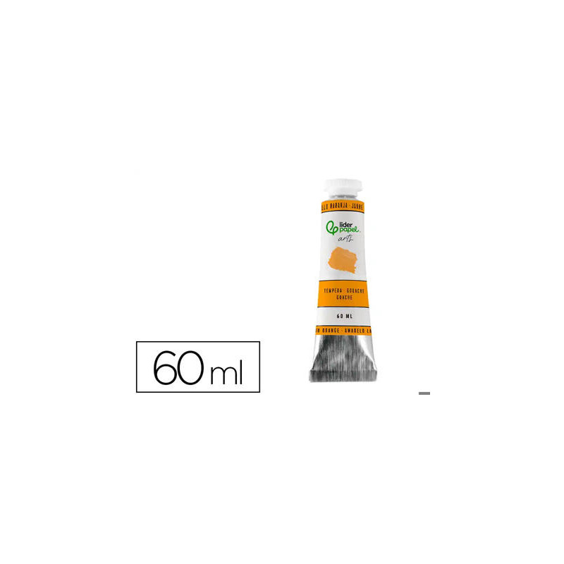 PINTURA GOUACHE/TEMPERA LIDERPAPEL TUBO DE ALUMINIO DE 60 ML COLOR AMARILLO NARANJA