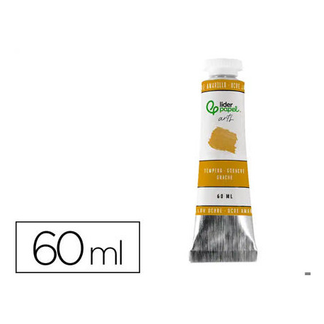 PINTURA GOUACHE/TEMPERA LIDERPAPEL TUBO DE ALUMINIO DE 60 ML COLOR OCRE AMARILLO