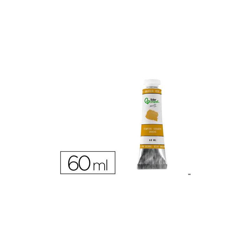 PINTURA GOUACHE/TEMPERA LIDERPAPEL TUBO DE ALUMINIO DE 60 ML COLOR OCRE AMARILLO