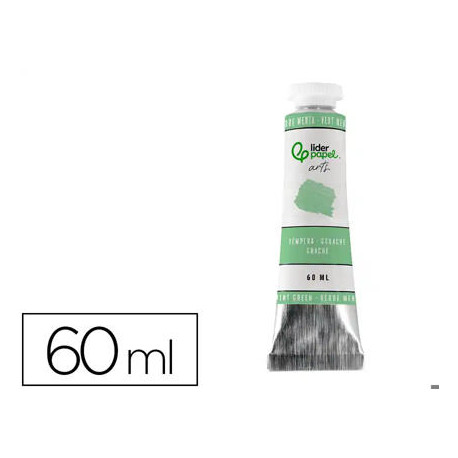 PINTURA GOUACHE/TEMPERA LIDERPAPEL TUBO DE ALUMINIO DE 60 ML COLOR VERDE MENTA