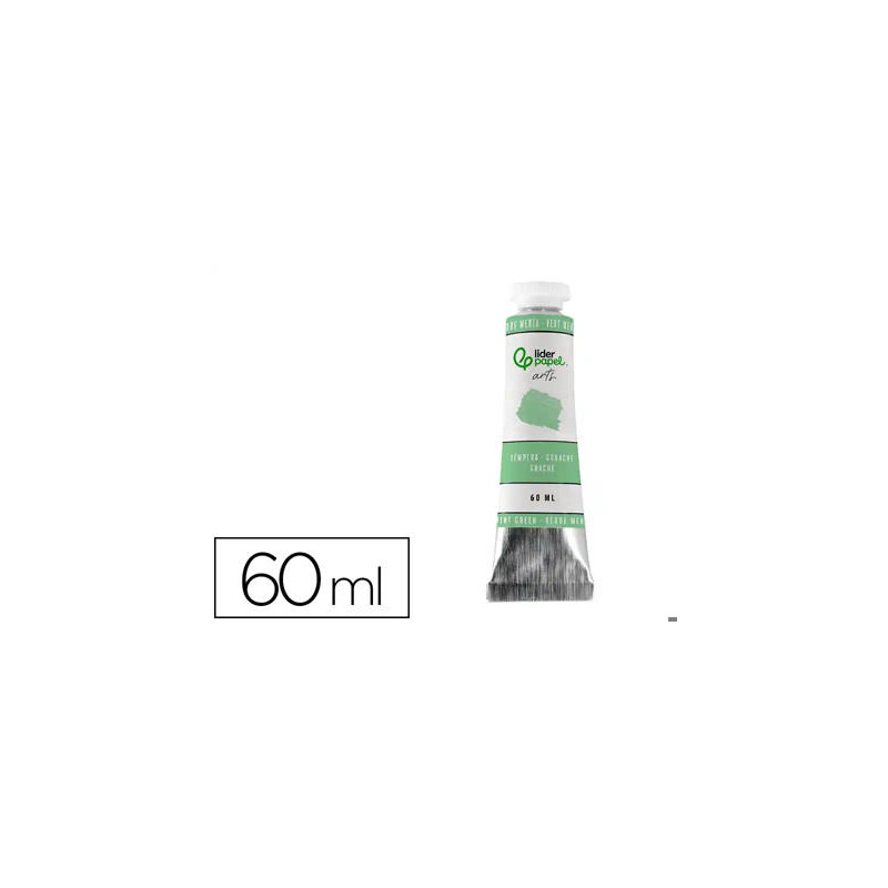 PINTURA GOUACHE/TEMPERA LIDERPAPEL TUBO DE ALUMINIO DE 60 ML COLOR VERDE MENTA