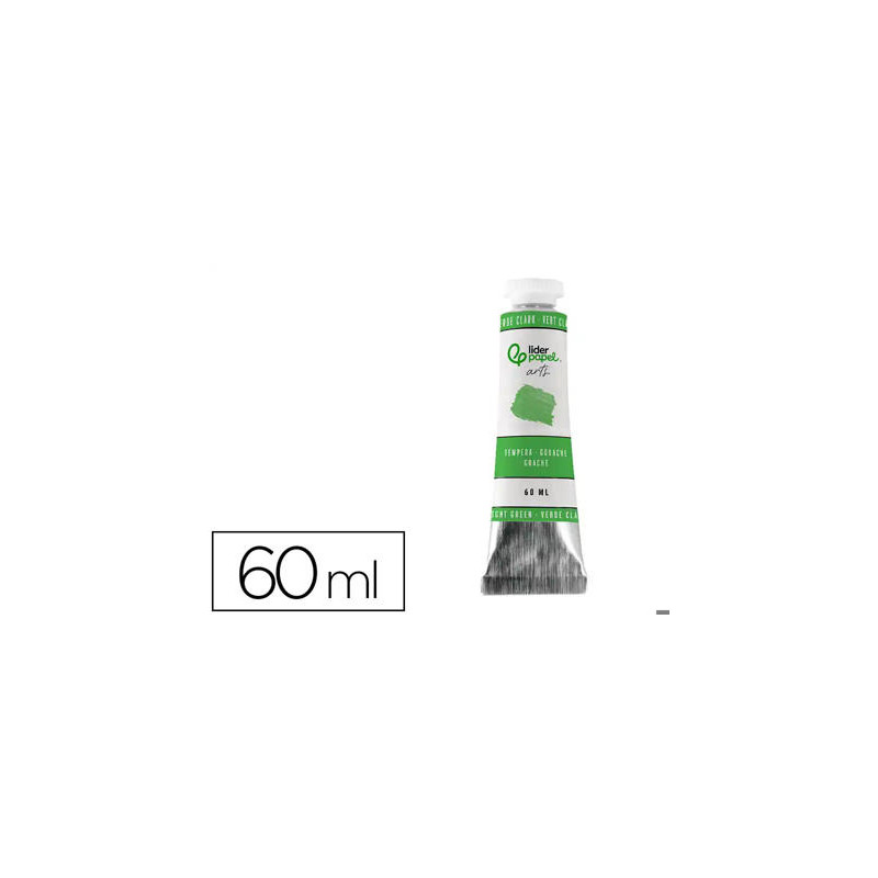 PINTURA GOUACHE/TEMPERA LIDERPAPEL TUBO DE ALUMINIO DE 60 ML COLOR VERDE CLARO