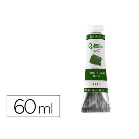 PINTURA GOUACHE/TEMPERA LIDERPAPEL TUBO DE ALUMINIO DE 60 ML COLOR VERDE OSCURO