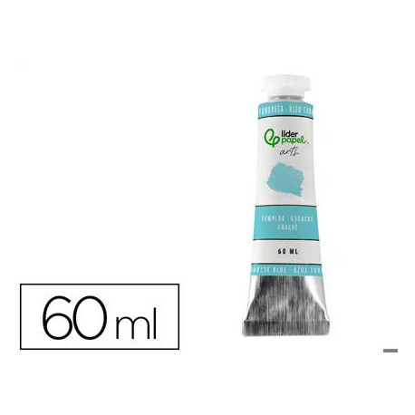 PINTURA GOUACHE/TEMPERA LIDERPAPEL TUBO DE ALUMINIO DE 60 ML COLOR AZUL TURQUESA