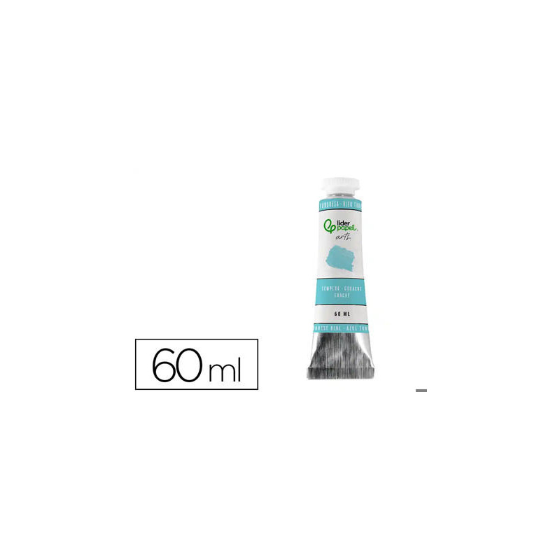 PINTURA GOUACHE/TEMPERA LIDERPAPEL TUBO DE ALUMINIO DE 60 ML COLOR AZUL TURQUESA