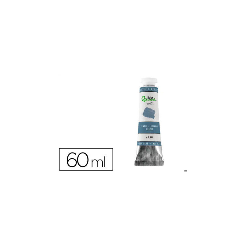 PINTURA GOUACHE/TEMPERA LIDERPAPEL TUBO DE ALUMINIO DE 60 ML COLOR AZUL GRISACEO