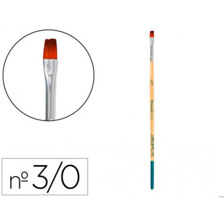 PINCEL PARA PINTURA ACRILICA Y ACUARELA LIDERPAPEL N 000 PUNTA PLANA DE PELO SINTETICO CERTIFICADO F