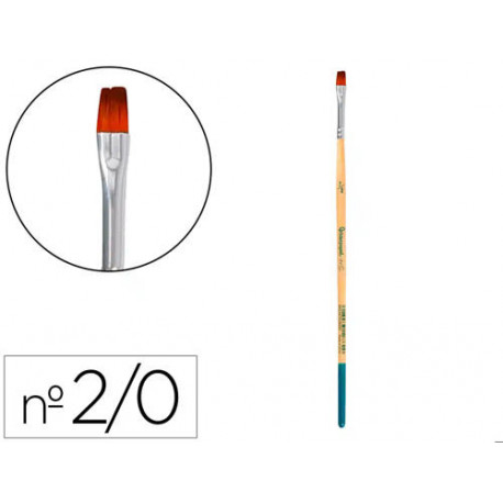 PINCEL PARA PINTURA ACRILICA Y ACUARELA LIDERPAPEL N 00 PUNTA PLANA DE PELO SINTETICO CERTIFICADO FS