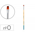 PINCEL PARA PINTURA ACRILICA Y ACUARELA LIDERPAPEL N 0 PUNTA PLANA DE PELO SINTETICO CERTIFICADO FSC