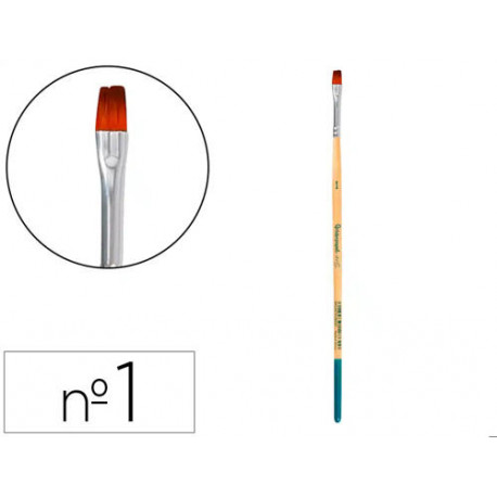PINCEL PARA PINTURA ACRILICA Y ACUARELA LIDERPAPEL N 1 PUNTA PLANA DE PELO SINTETICO CERTIFICADO FSC