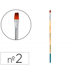 PINCEL PARA PINTURA ACRILICA Y ACUARELA LIDERPAPEL N 2 PUNTA PLANA DE PELO SINTETICO CERTIFICADO FSC