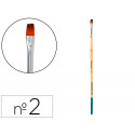 PINCEL PARA PINTURA ACRILICA Y ACUARELA LIDERPAPEL N 2 PUNTA PLANA DE PELO SINTETICO CERTIFICADO FSC